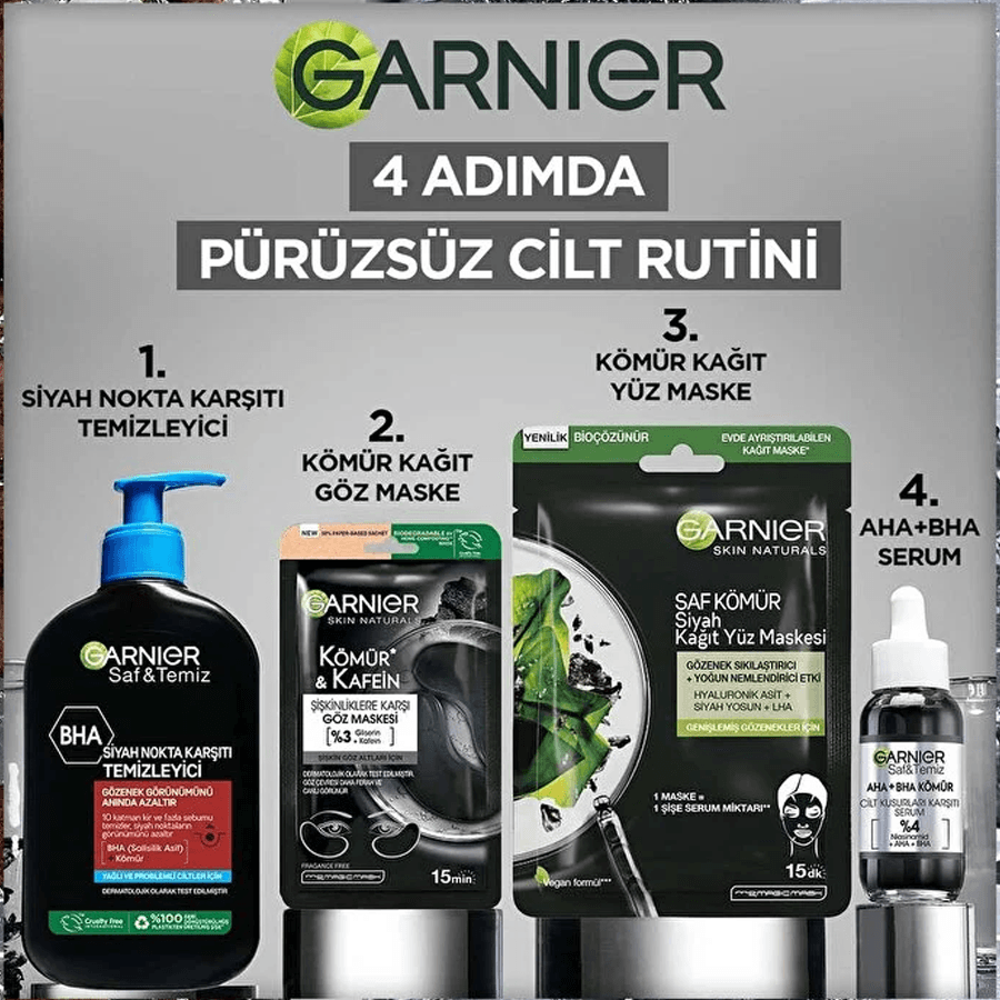 Garnier Kömür +Kafeın Göz Maskesi 1 adet