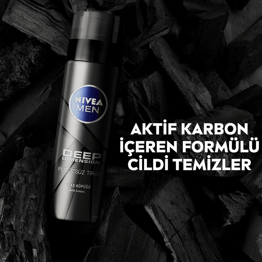 Nivea Men Deep Dimension Tıraş Köpüğü 200ml-Aktif Karbon