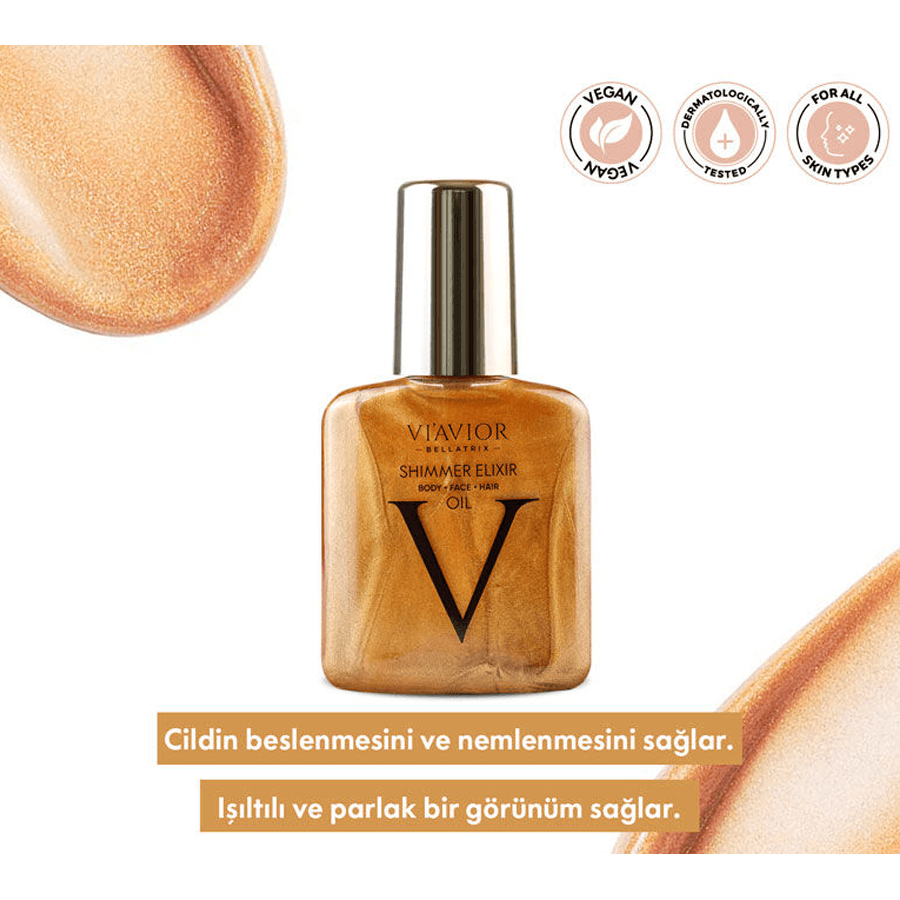 Viavior Shimmer Elixir Body-Face-Hair Oil 100ml-Vücut Yağı