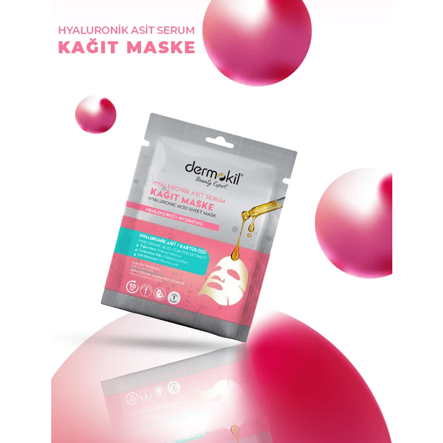 Dermokil Hyaluronik Asit Serum Kağıt Maske Kaktüs Özlü 23gr