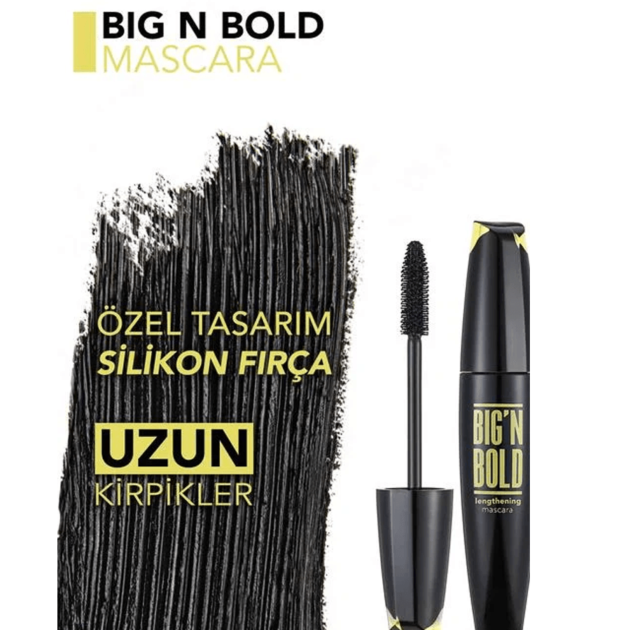 Flormar Big'n Bold Lengthening Uzun Görünüm Veren Siyah Maskara 15ml