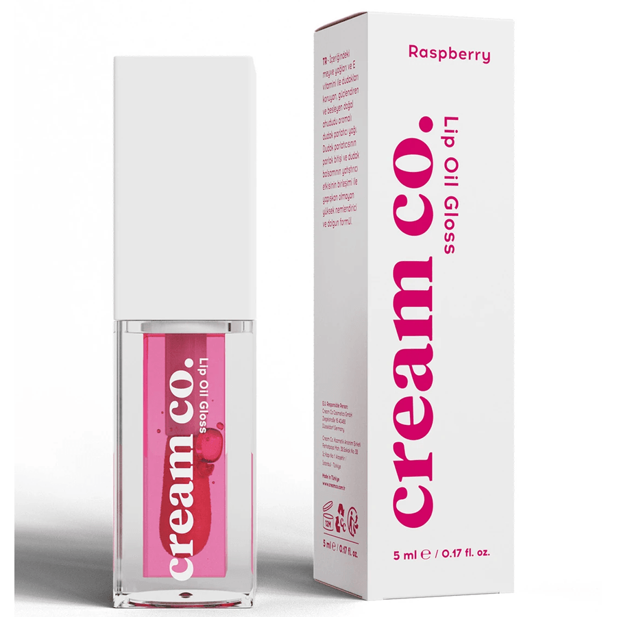 Cream Co. Lip Oil Gloss Raspberry 5ml