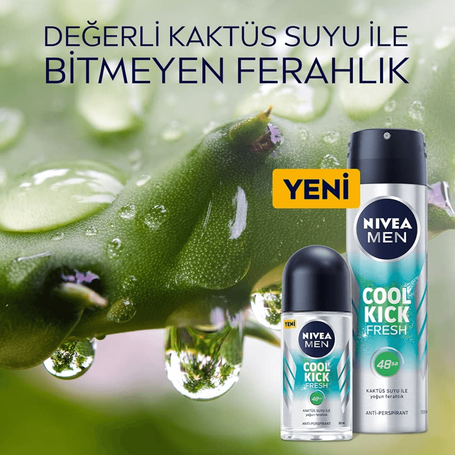 Nivea Men Cool Kick Fresh Roll-On 50ml-Kaktüs Sulu