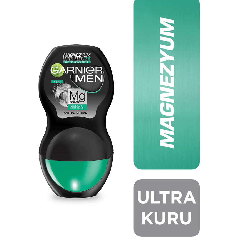 Garnier Men Magnezyum Ultra Kuru Roll On 50ml-Anında Kuruluk