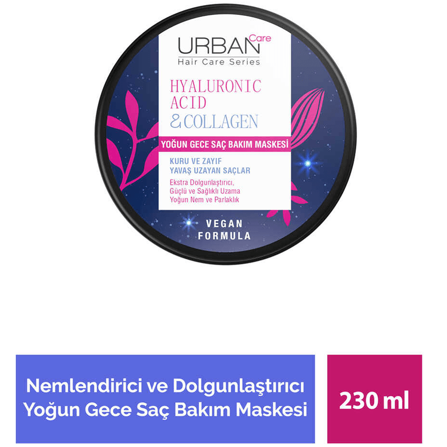 Urban Care Hyaluronic Acid & Collagen 230ml-Gece Saç Bakım Maskesi