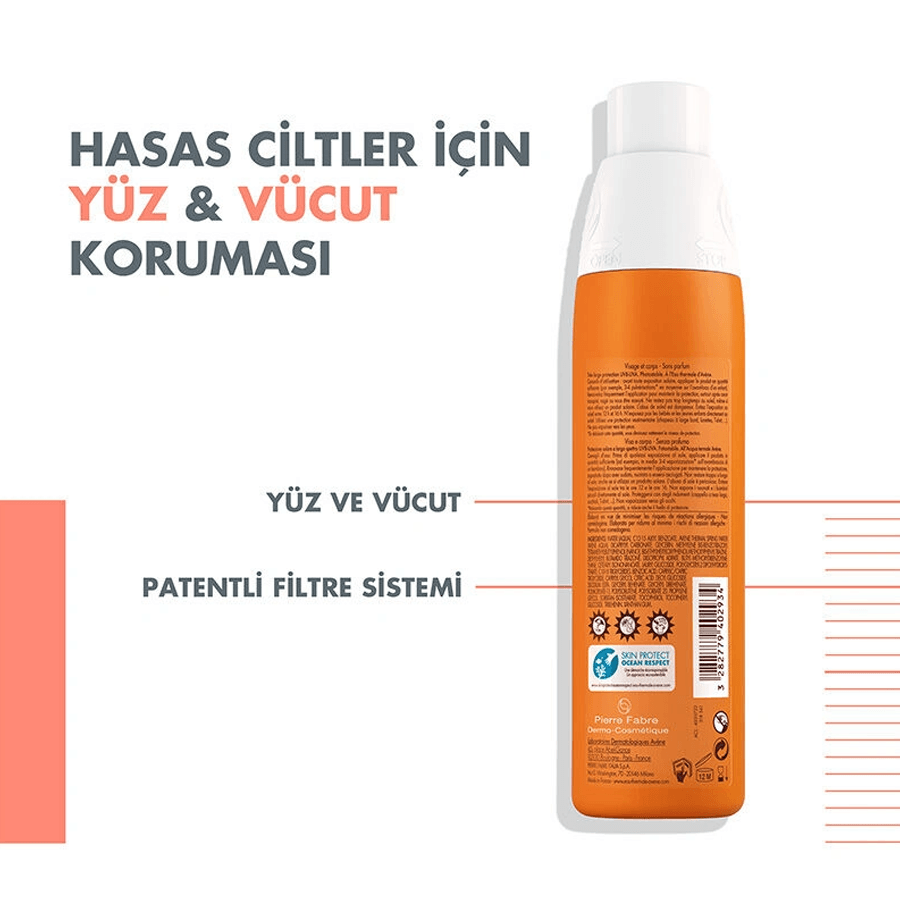 Avene Spf 30+ Güneş Koruyucu Sprey 200ml-Tüm Ciltler