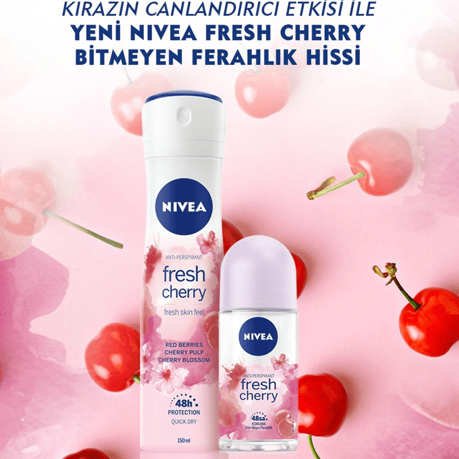 Nivea Fresh Cherry Roll-On 50ml-Uzun Süreli Ferahlık