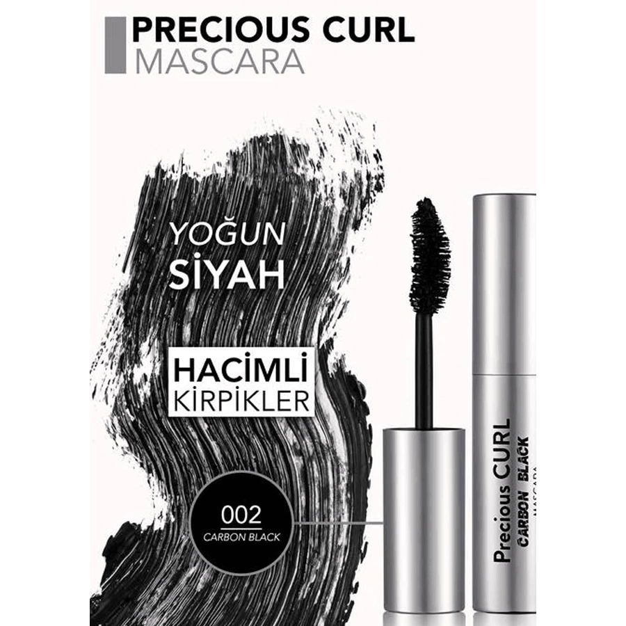 Flormar Precious Curl Yoğun Hacim ve Kıvrım Veren Karbon Siyah Maskara 11.5ml