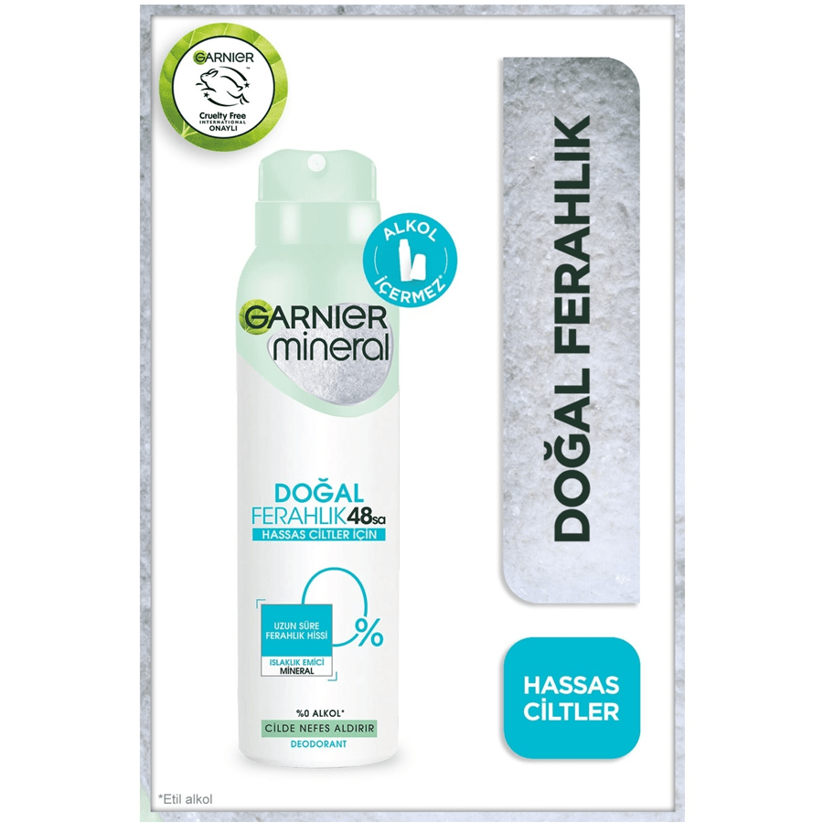 Garnier Mineral Dogal Ferahlık Sprey Deodorant 150ml-Uzun Süre Kalıcı