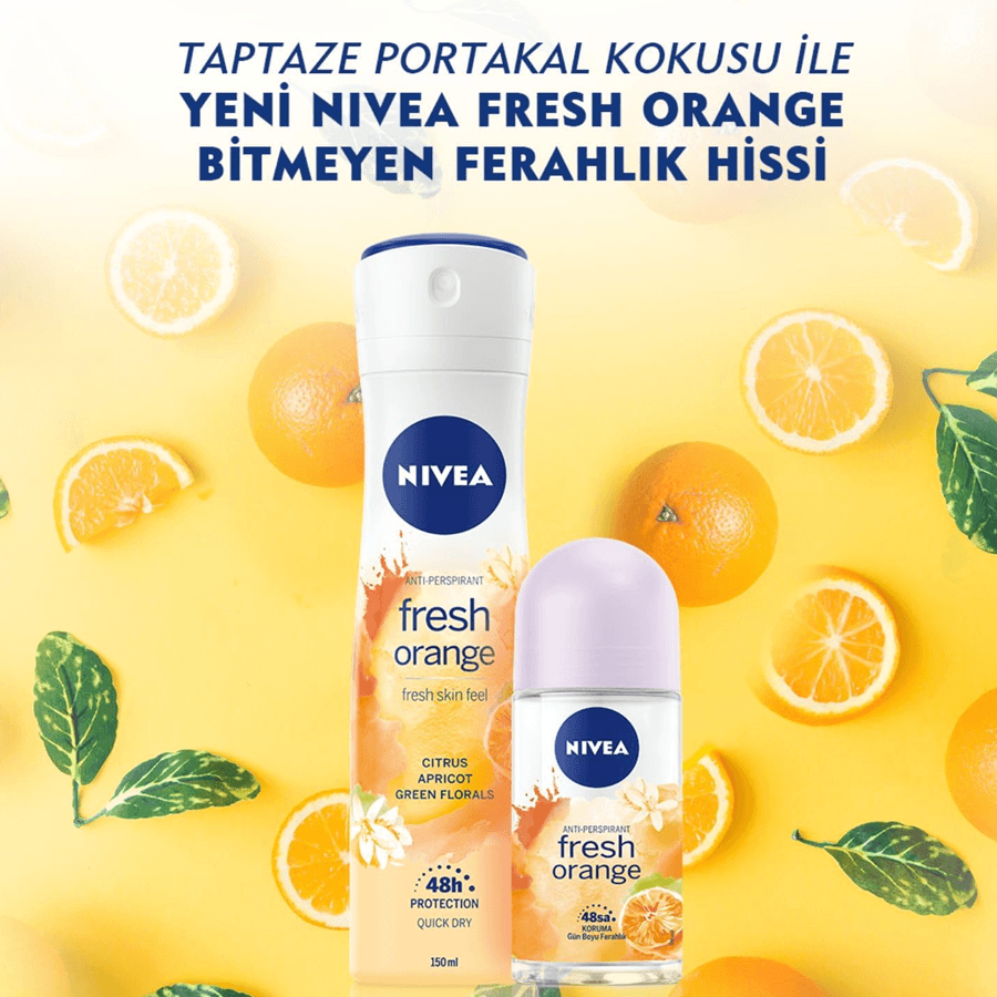 Nivea Fresh Orange Kadın Roll On Deodorant 50ml-Taze Portakal