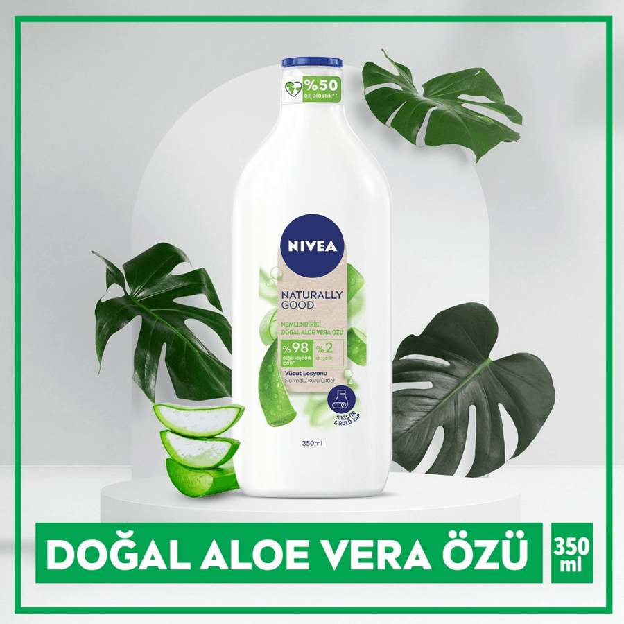 Nivea Naturally Good Vücut Losyonu 350ml-Normal ve Kuru Ciltler