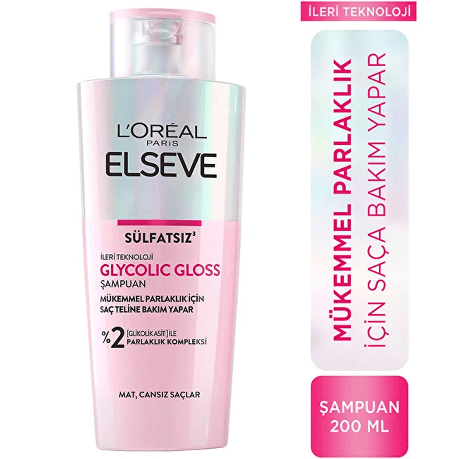 Loreal Paris Elseve Glycolic Gloss Şampuan 200ml - Sülfatsız Şampuan