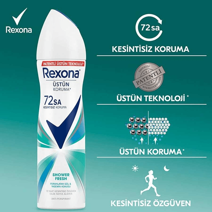 Rexona Shower Fresh Antiperspirant Kadın Sprey Deodorant 150ml-Terlemeyi Önleyici