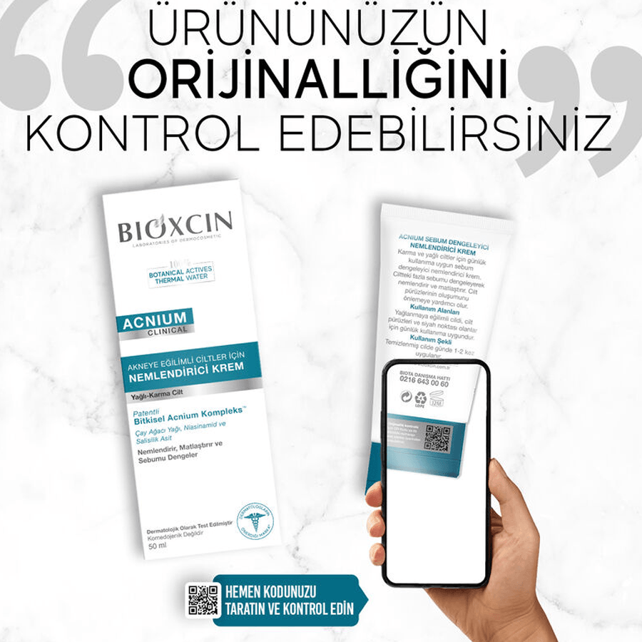Bioxcin Acnium Nemlendirici Krem 50ml - Sebum Dengeleyici