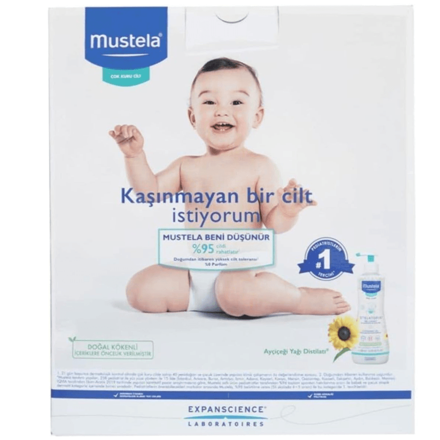 Mustela Stelatopia Emollient Balm 200ml + Cleansing Gel 200ml Set