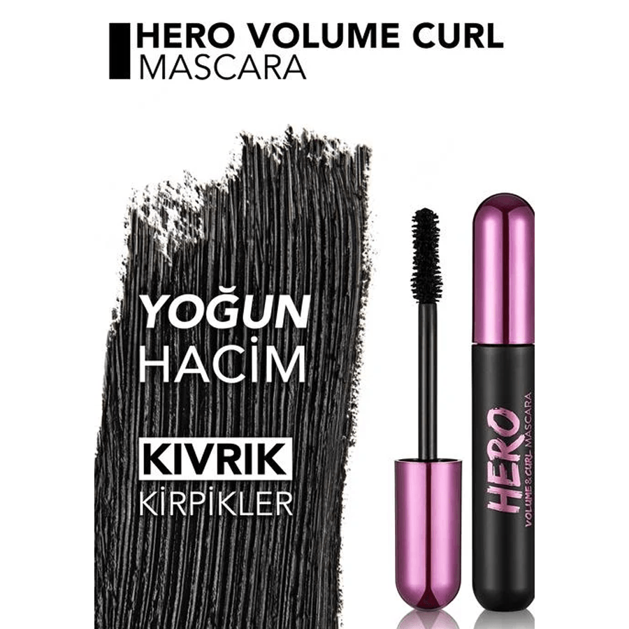 Flormar Hero Volume & Curl Yoğun Hacim Veren Kıvırıcı Maskara 10ml