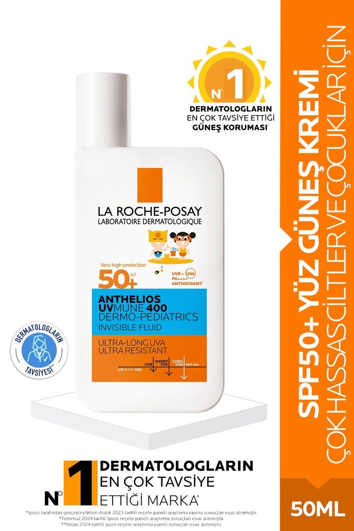 La Roche Posay Anthelios Dermo Pediatrics Uvmune 400 İnvisible Fluid Yüz Güneş Kremi Spf 50+ 50 ml