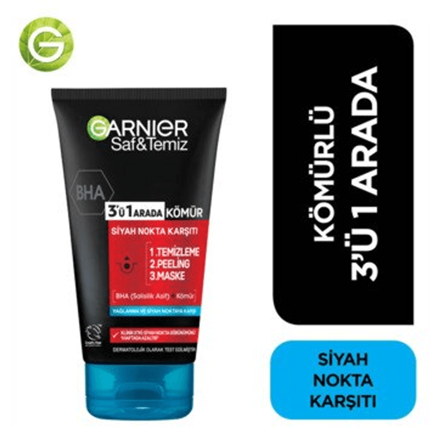 Garnier Saf ve Temiz Kömürlü 3'ü 1 Arada 150ml