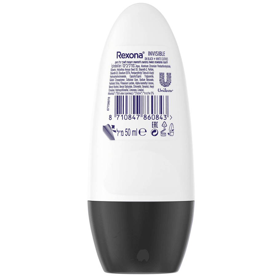 Rexona Invisible Black+White Antiperspirant Kadın Roll On Deodorant 50ml