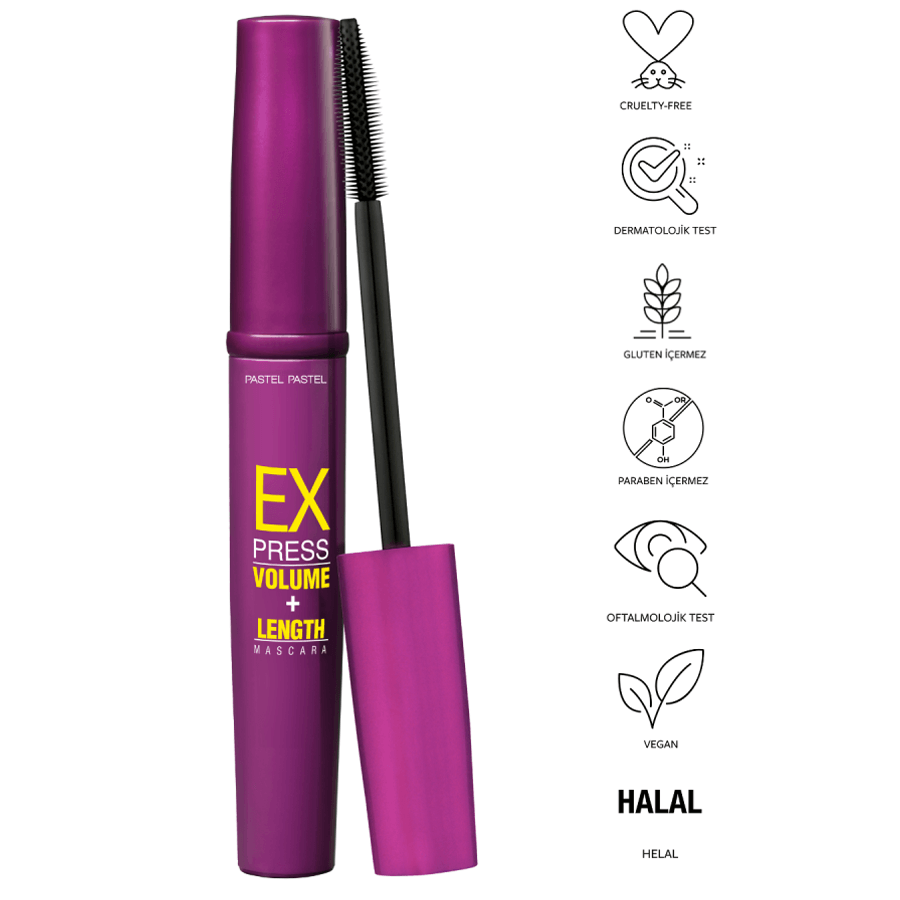 Pastel Express Volume + Length Mascara-Siyah Maskara