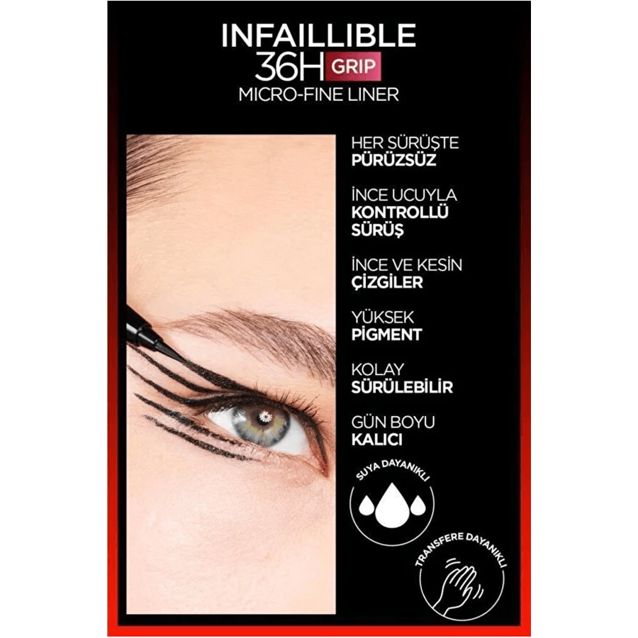 Loreal Paris Infaillible 36H Grip Micro Fine Eyeliner-01 Obsidian Siyah