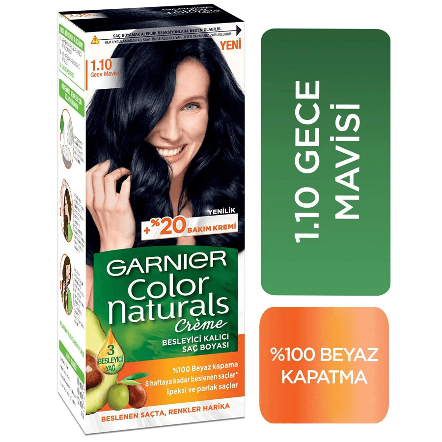 Garnier Color Naturals Creme 1.10 Gece Mavisi-Saç Boyası