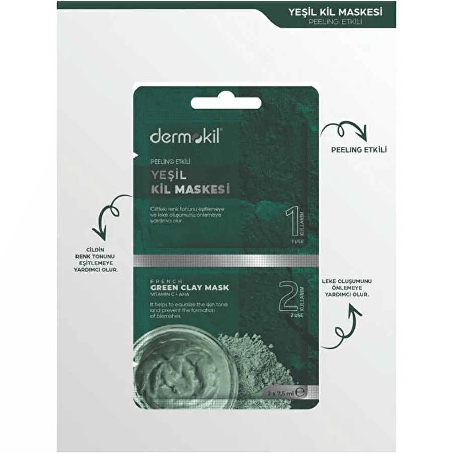 Dermokil Peeling Etkili Yeşil Kil Maskesi 7.5ml