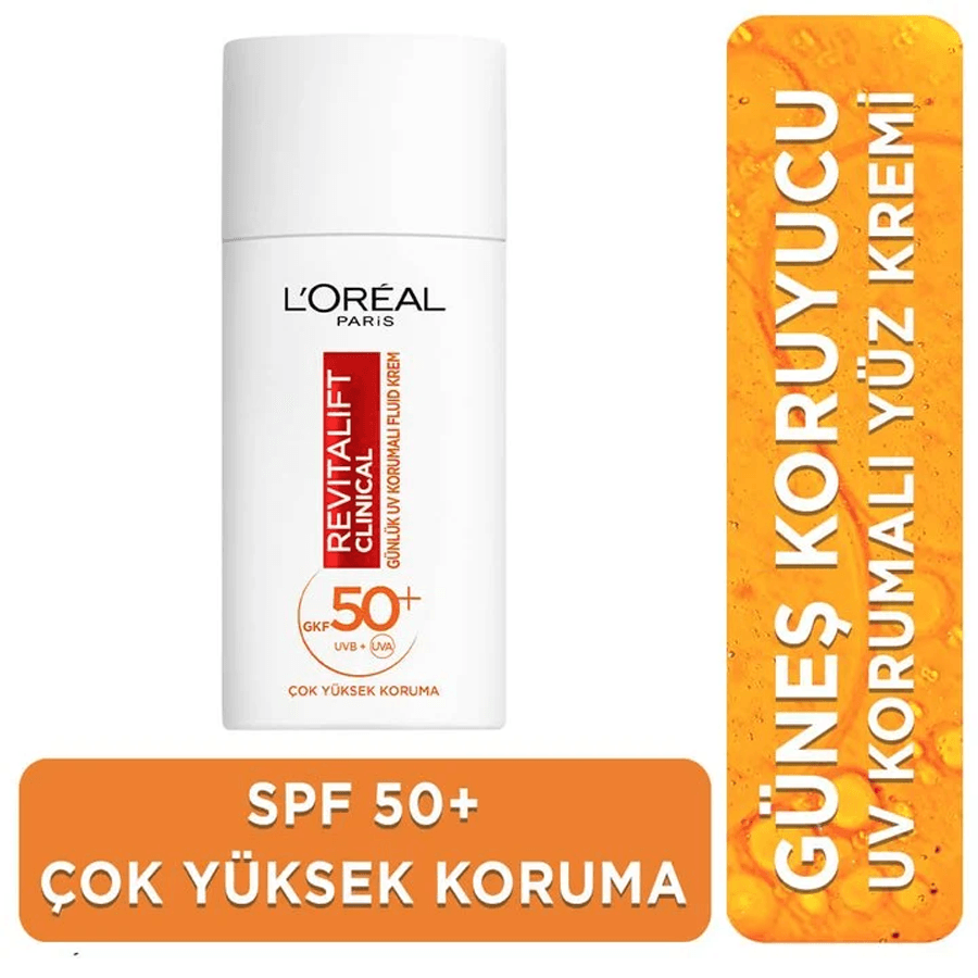 Loreal Paris Revitalift Clinical SPF 50+ Günlük Yüksek UV Korumalı Yüz Güneş Kremi 50ml