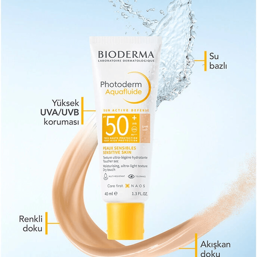 Bioderma Photoderm Aquafluide SPF 50+ Light 40ml-Renkli Güneş Kremi