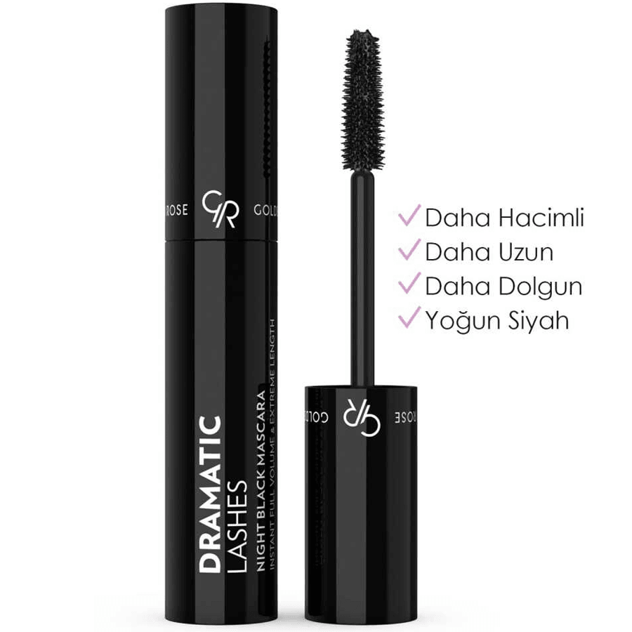 Golden Rose Dramatic Lashes Night Black Mascara Black-Hacim Veren Maskara