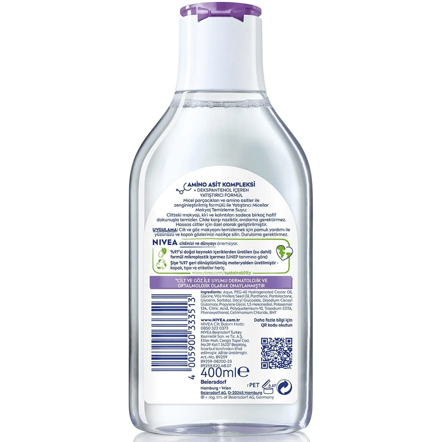 Nivea Canlandırıcı Micellar Makyaj Temizleme Suyu 400ml-Yüz Göz ve Dudak