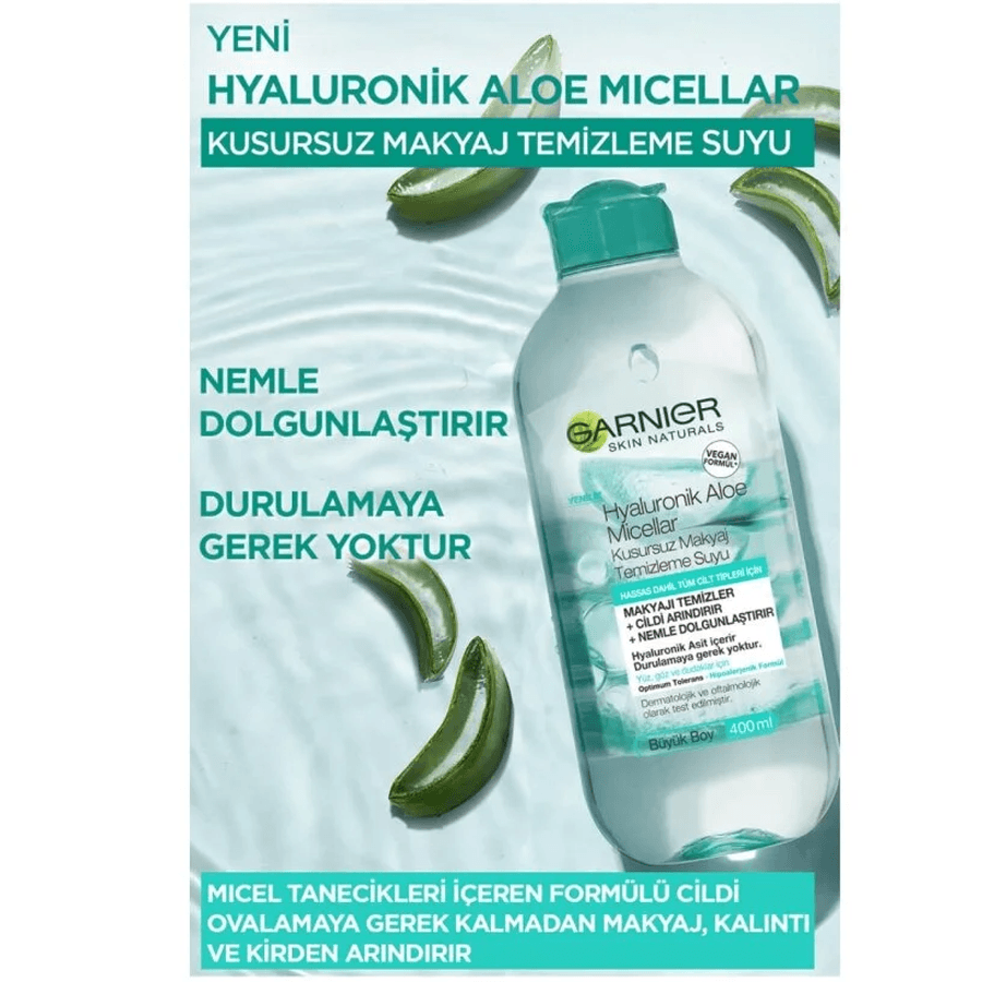 Garnier Hyaluronik Aloe Micellar Kusursuz Makyaj Temizleme Suyu 400ml