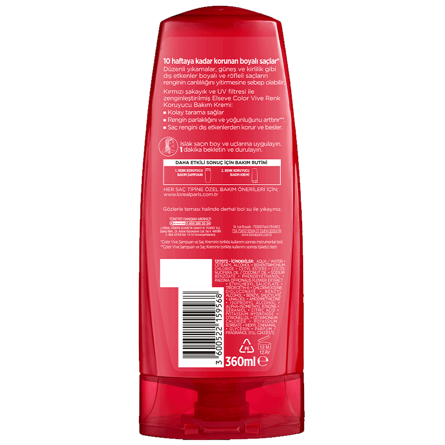 Loreal Paris Color Vive Renk Koruyucu Bakım Kremi 360ml