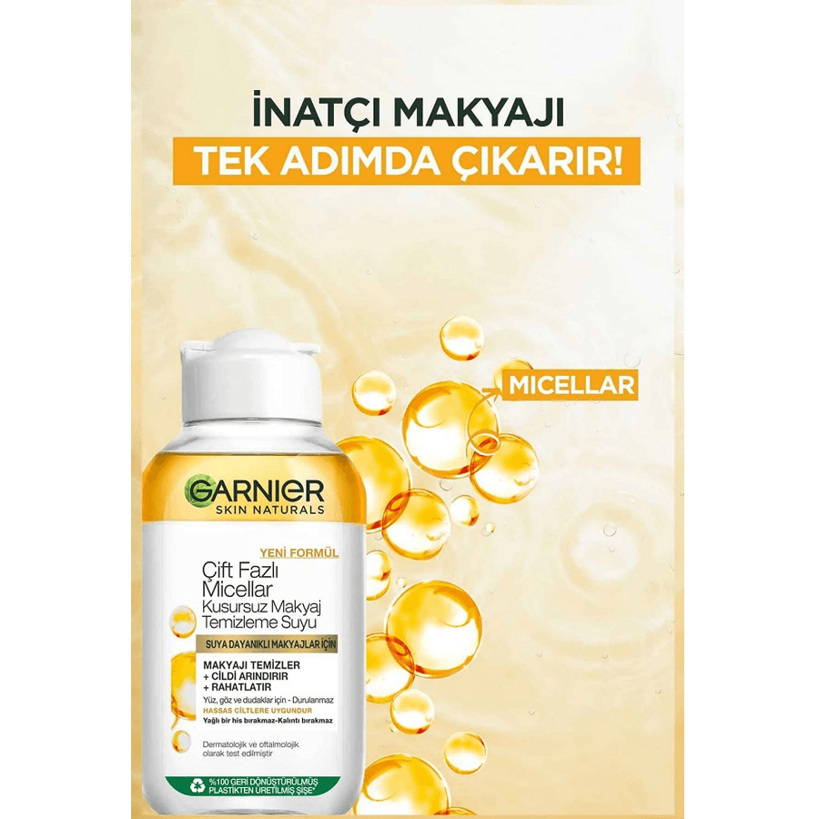 Garnier Çift Fazlı Micellar 100ml - Makyaj Temizleme Suyu