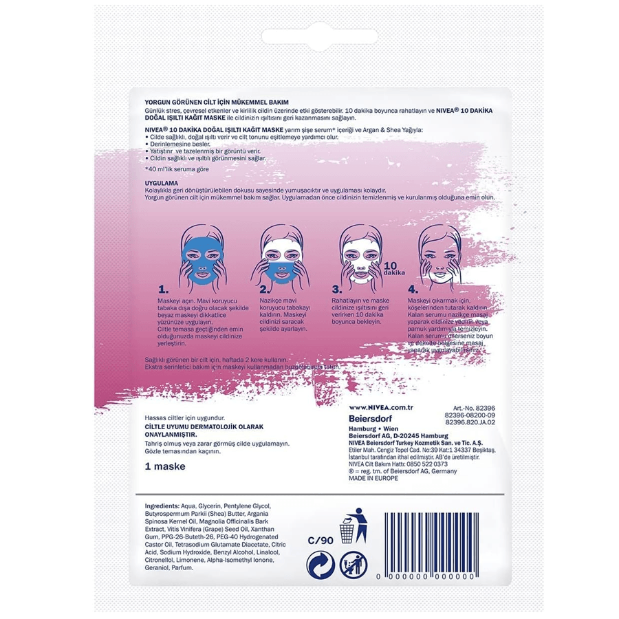 Nivea Urban Skin Doğal Işıltı Kağıt Maske 1 Adet