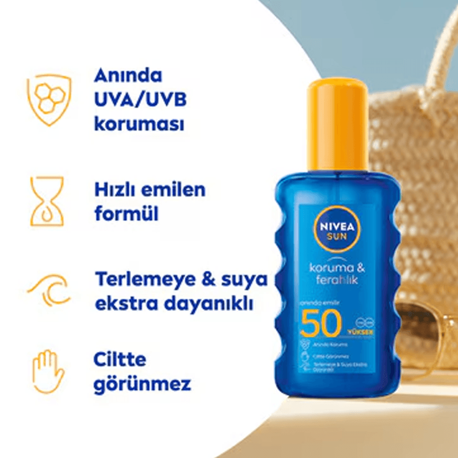 Nivea Sun Koruma & Ferahlık Güneş Spreyi Gkf 50 200ml-Güneş Kremi