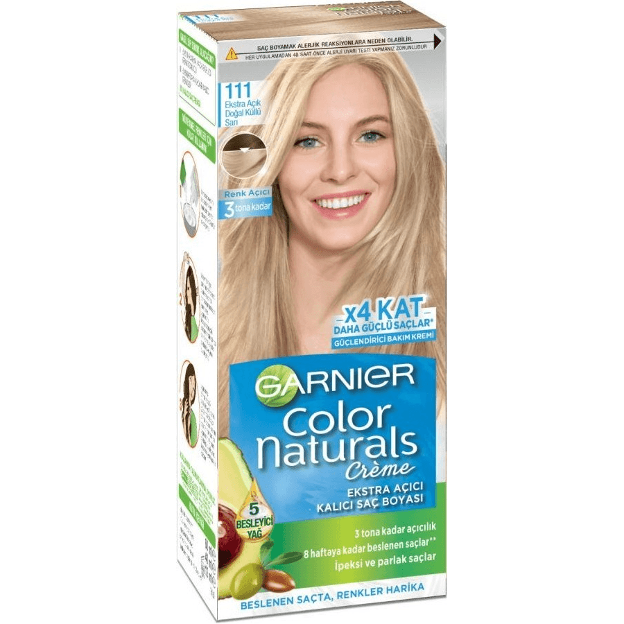 Garnier Color Naturals Creme 111 Ekstra Açık Doğal Küllü Sarı-Saç Boyası