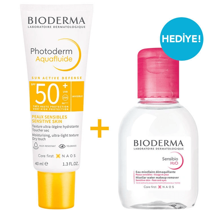 Bioderma Photoderm Aquafluid SPF50+ 40ml-Sensibio H20 100ml HEDİYE