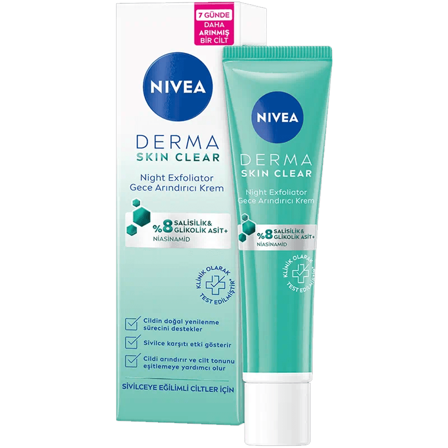 Nivea Derma Skın Clear Night Exfoliator 40ml-Gece Arındırıcı Krem