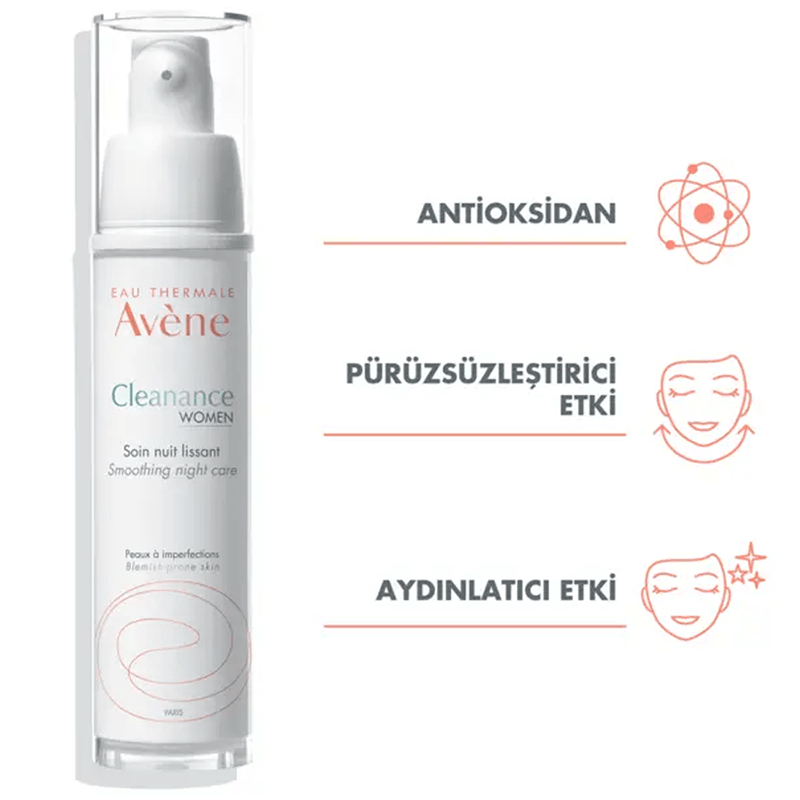 Avene Cleanance Woman Smoothing Night Cream 30ml-Gece Kremi