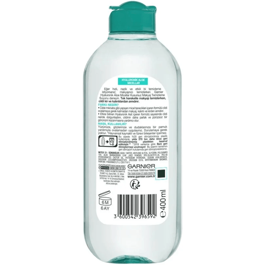 Garnier Hyaluronik Aloe Micellar Kusursuz Makyaj Temizleme Suyu 400ml