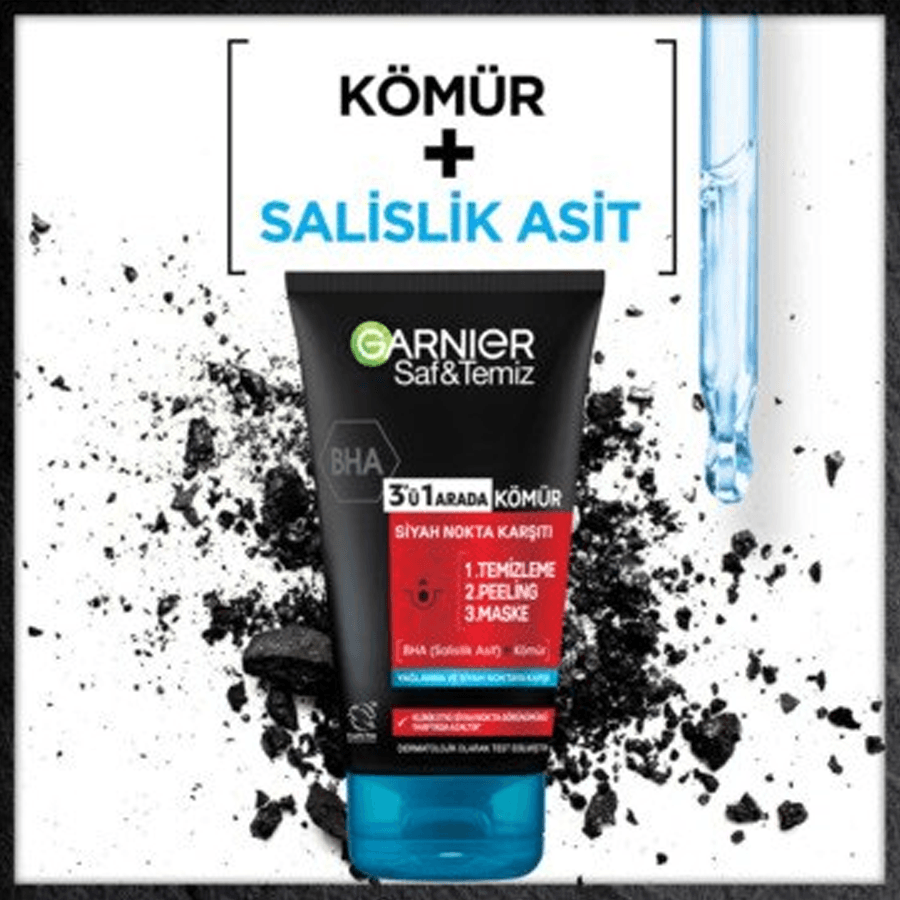 Garnier Saf ve Temiz Kömürlü 3'ü 1 Arada 150ml