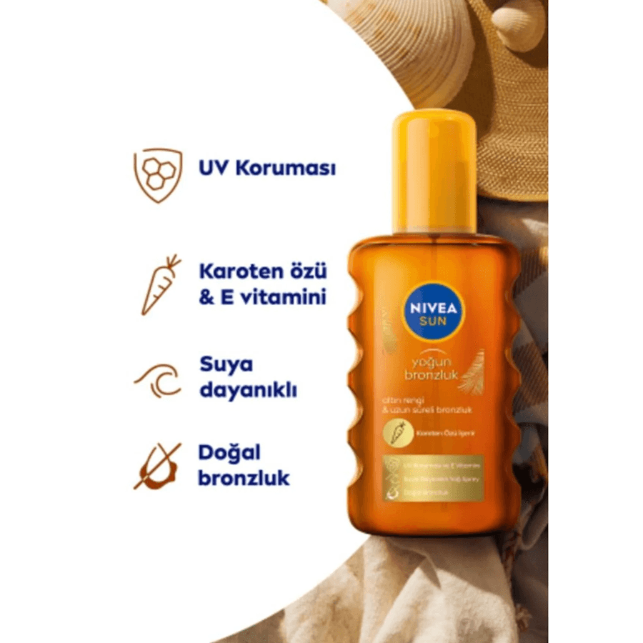 Nivea Sun Karoten Güneş Yağı Spreyi 200ml-Bronzlaştırıcı Yağ