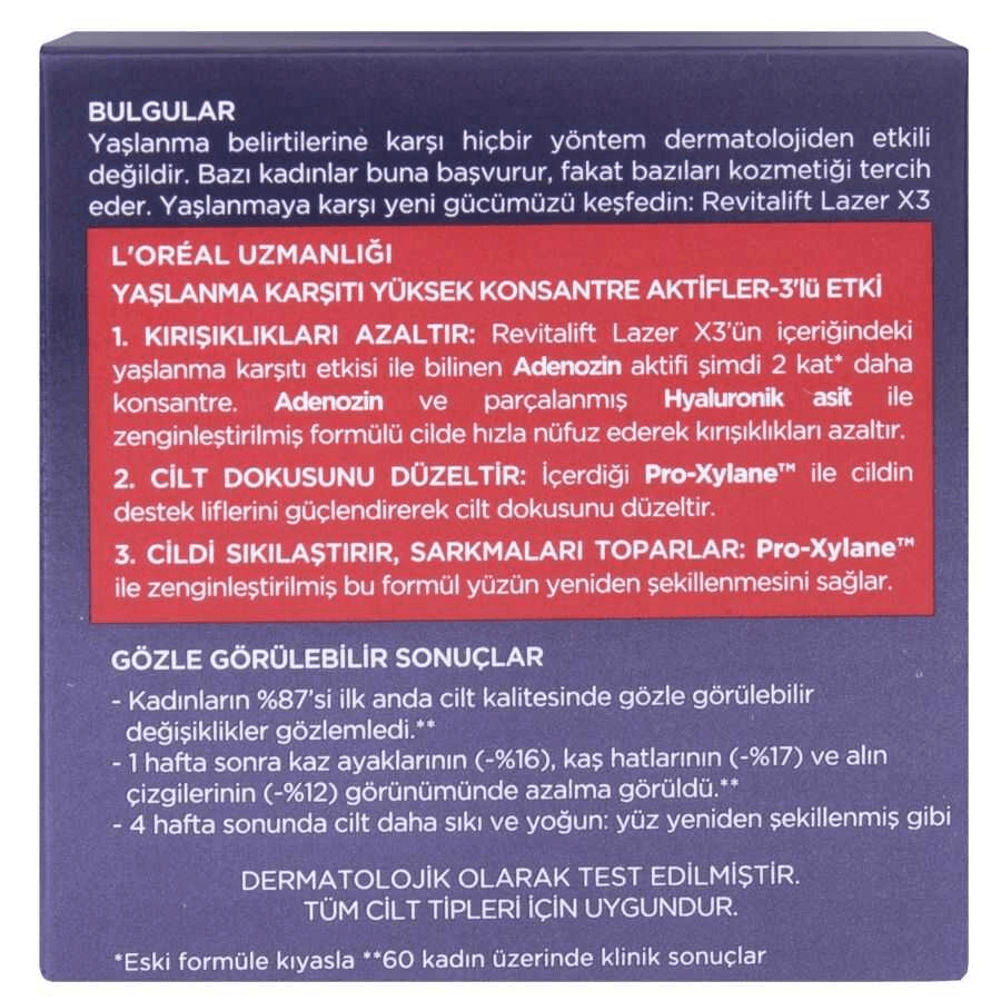 Loreal Paris Revitalift Lazer x3 Yoğun Yaşlanma Karşıtı Gündüz Bakım Kremi 50ml