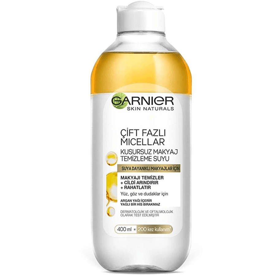 Garnier Çift Fazlı Micellar Makyaj Temizleme Suyu 400ml-Suya Dayanıklı Makyaj için