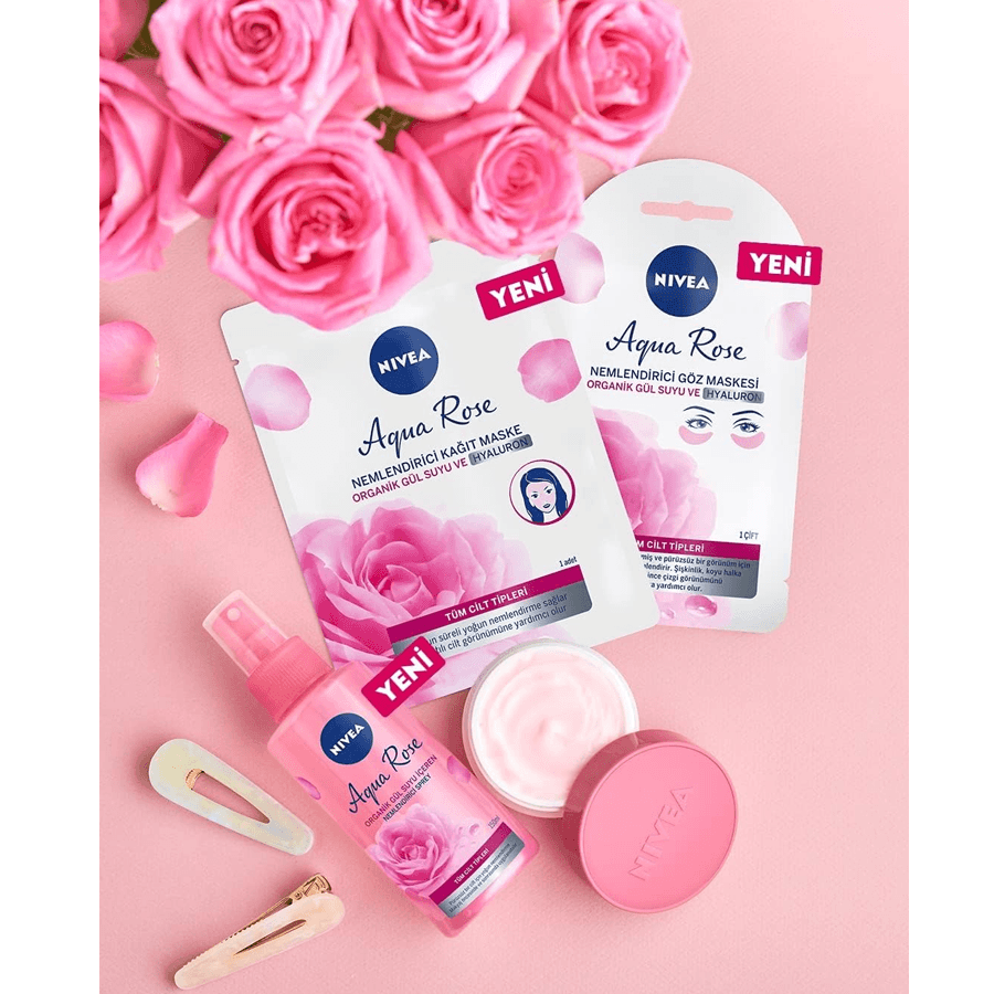 Nivea Aqua Rose Organik Gül Suyu İçeren Göz Maskesi 1 Adet