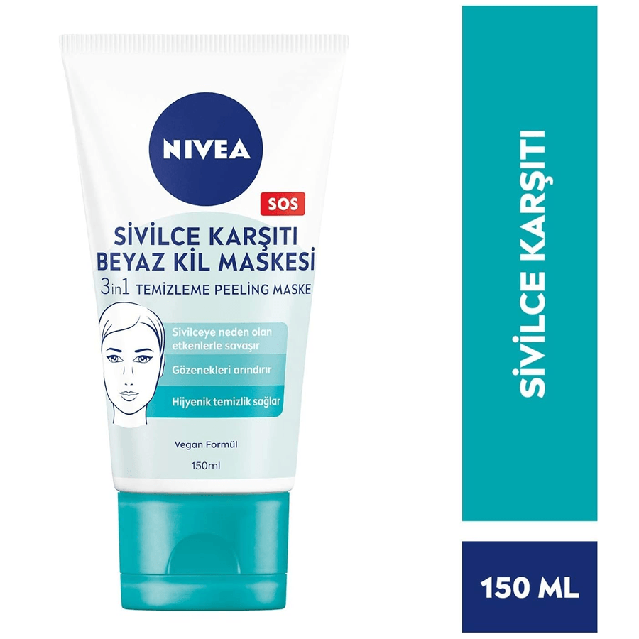 Nivea Sivilce Karşıtı 3'ü 1 Arada Beyaz Kil Maskesi 150ml