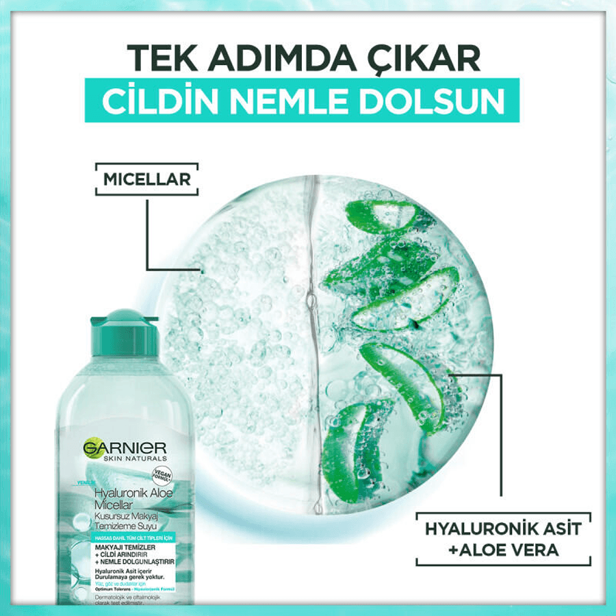 Garnier Hyaluronik Aloe Micellar Kusursuz Makyaj Temizleme Suyu 400ml