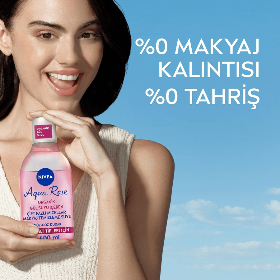 Nivea Aqua Rose Çift Fazlı Micellar Makyaj Temizleme Suyu 400ml