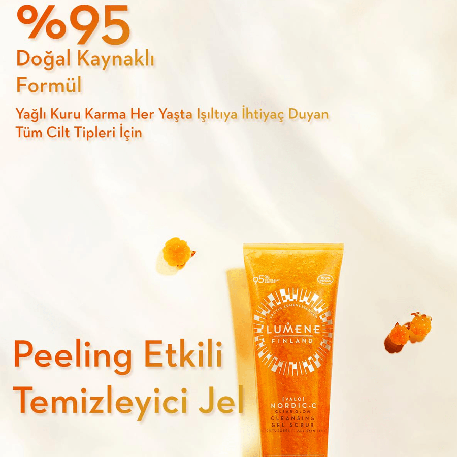 Lumene Clear Glow Cleansing Gel Scrub 125ml-Peeling Etkili Temizleyici Jel